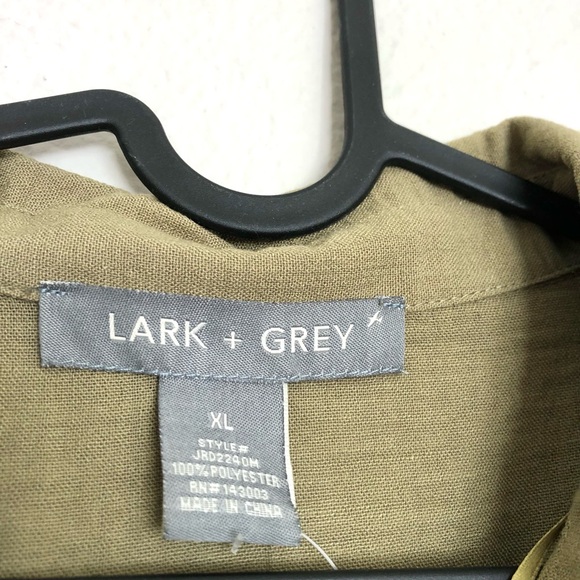 Olive Green Midi Dress with Woven Belt - Picture 2 of 8